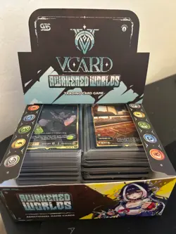 VCard Set 2: Awakened Worlds First Edition Booster Box (OPENED) - Bulk 300 Cards - Image 2