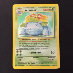 Venusaur 15/102 Base Set Unlimited Holo Rare WOTC Vintage Pokemon English LP - Image 1