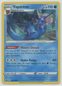 Vaporeon 2020 Pokemon Sword & Shield Black Star Promo Holo #SWSH072 - Image 1