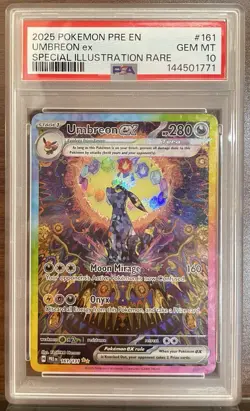 2025 Pokemon Umbreon EX Prismatic Evolutions SiR #161 GEM MINT PSA 10 - Image 1