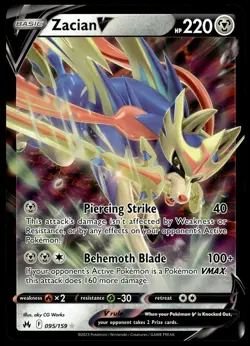 Zacian V 095/159 JUMBO OVERSIZED Black Star Promo Pokemon Card - Image 1