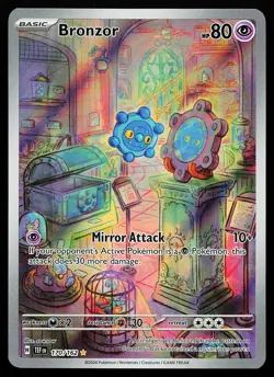 Bronzor 170/162 Holo Illustration Rare Temporal Forces Pokemon Card - Image 1
