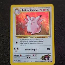 Pokemon Erika's Clefable Holo Card 70 HP Gym Heroes 3/132 English - Image 1