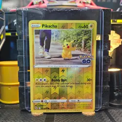 Pikachu Pokemon Go Reverse Holo Pokemon TCG 027/078 Common - Image 1