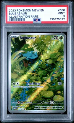 2023 POKEMON MEW EN-151 ILLUSTRATION RARE #166 BULBASAUR PSA 9 - Image 1