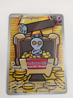 Pokemon Gimmighoul Full Art Trading Card Paradox Rift Secret Rare 198/182 TCG - Image 1