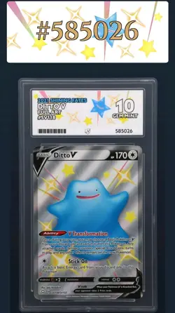 Pokemon Ditto V SV118/SV122 Shining Fates Ace Gem Mint 10 Graded - Image 3
