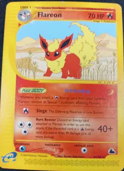 Flareon Pokemon Card EX Skyridge 8/144 Rare Holo 2003 WOTC NM #Live - Image 1