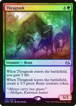 Thragtusk FOIL Modern Masters 2017 NM Green Rare MAGIC GATHERING CARD ABUGames - Image 1
