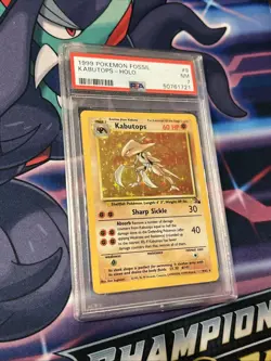 1999 Pokemon Fossil Holo Kabutops #9 PSA 7 - Image 1