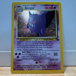 Pokemon Gengar TCG Fossil Holo Card 5/62 Unlimited Holo Rare - Image 1