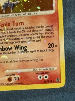 Ho-Oh 10/132 Secret Wonders Holo Bleed Error Pokemon Card MP/LP - Image 4