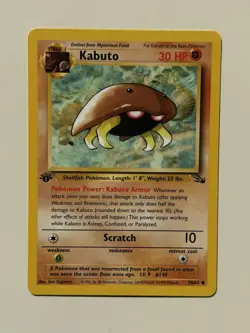 Pokemon 1st Edition Kabuto Fossil 50/62 Vintage NM/LP NICE CARD! - Image 1