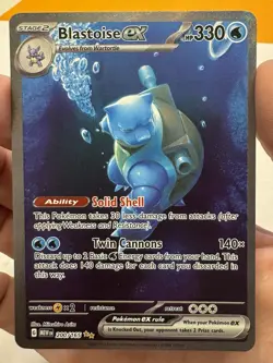 Pokemon Blastoise Ex 200/165 Scarlet Violet 151 In Hand! Alt Art Ready To Ship - Image 1