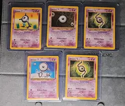 POKEMON LOT OF 5 UNOWN VINTAGE CARDS - Image 1