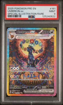 2025 Pokemon Prismatic Evolutions Umbreon EX Special Illust Rare PSA 9 #161 SIR - Image 1