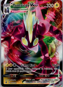 Toxtricity VMAX 071/192 Holo Rare VMAX Rebel Clash Pokemon Near Mint - Image 1