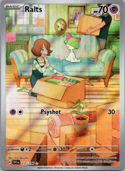 Ralts 211/198 Illustration Rare Scarlet & Violet Pokemon LP- - Image 1
