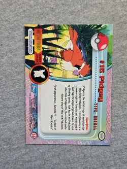 Pidgey #16 1999 Topps Pokemon TV Animation Edition Series Blue Logo - Image 2