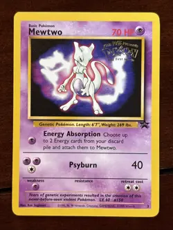 Pokemon Black Star Promo Mewtwo 3 First Movie Rare - Image 1