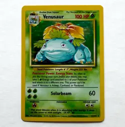 Pokemon TCG Venusaur 15/102 Base Holo Rare WOTC Vintage 1999 Unlimited 151 MP/LP - Image 3