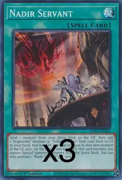 3X Yugioh Nadir Servant RA01-EN062 Super Rare 1st Edition NM - Image 1