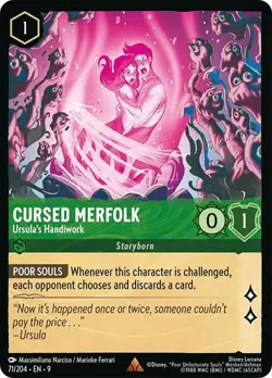 Cursed Merfolk - Ursula's Handiwork 71/204 Disney Lorcana Fabled RARE Non-Foil - Image 1
