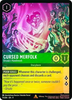 Cursed Merfolk - Ursula's Handiwork 71/204 Disney Lorcana Fabled RARE Cold Foil - Image 1