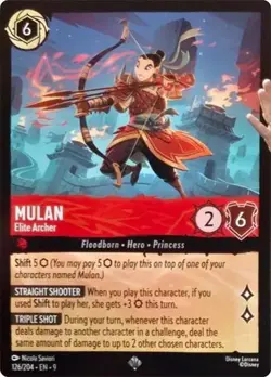 Mulan - Elite Archer 126/204 Disney Lorcana Fabled SUPER RARE Non-Foil - Image 1