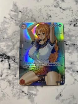 Nami Pirate One Piece ACG Goddess Doujin Waifu Fan Card Holo Anime Cute School A - Image 1