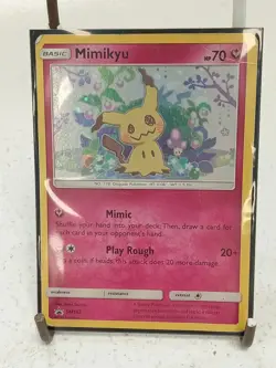 Mimikyu Holo Promo Pokemon Card SM163 2019 TCG CCG- Preowned Card With Sleeve - Image 1