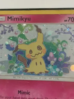 Mimikyu Holo Promo Pokemon Card SM163 2019 TCG CCG- Preowned Card With Sleeve - Image 2
