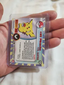 LP/NM PIKACHU #25 Black Logo TV Animation Edition SERIES 1 - TOPPS POKEMON CARD - Image 2