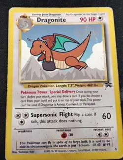 Dragonite Promo Pokemon Card 1999 Black Star WOTC Holo Vintage #Live - Image 1