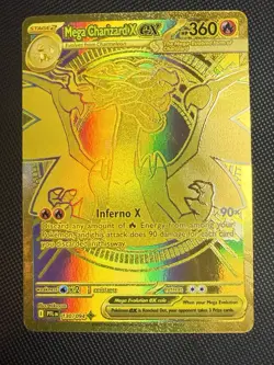 Pokemon Gold Mega Charizard X EX PFL Full Art Holo 130/094 360HP Flame Card - Image 2