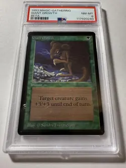 Giant Growth 1993 BETA Magic Gathering MTG PSA 8 NM-MT Near Mint to MINT Vintage - Image 1