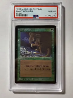 Giant Growth 1993 BETA Magic Gathering MTG PSA 8 NM-MT Near Mint to MINT Vintage - Image 2