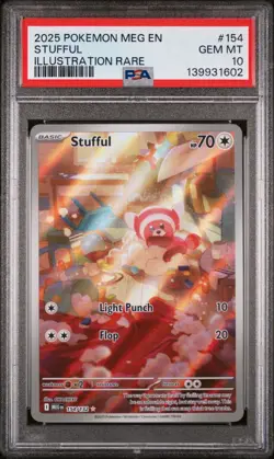 PSA 10 Gem Mint Stufful Illustration Rare #154 Pokemon Mega Evolution 2025 - Image 1
