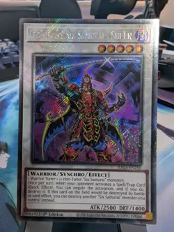 YuGiOh! Legendary Six Samurai - Shi En RA03-EN250 Platinum Rare 1st Ed - Image 1