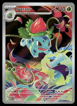 Pokemon Cards Ivysaur 134/132 Mega Evolution Illustration Rare NM *1 - Image 1