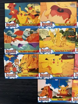 Pikachus Vacation Topps Set Complete 18 Cards NM-LP Blue Logo - Image 2