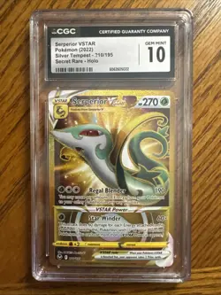 CGC-graded Serperior VSTAR Secret Rare Pokemon card from the 2022 - Image 1