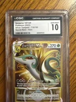 CGC-graded Serperior VSTAR Secret Rare Pokemon card from the 2022 - Image 2