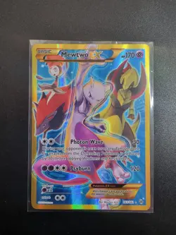 Pokemon Mewtwo EX 163/162 Breakthrough 2015 XY Card Full Art - Image 1