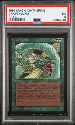 1993 Magic: The Gathering - Limited Edition Beta Craw Wurm PSA 5 - Image 1