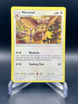 Noctowl *MISCUT* 166/236 Unified Minds (2019) Unique Art Uncommon Pokemon TCG LP - Image 1