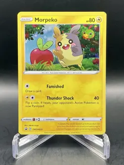 Morpeko SWSH031 *APPLE SWIRL* Cosmos Holo Black Star Promo Pokemon TCG LP - Image 1