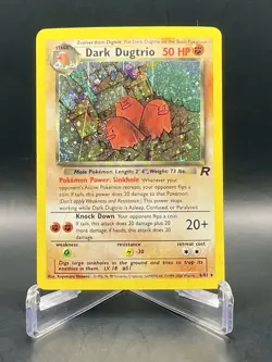 Dark Dugtrio *SWIRL* 6/82 Team Rocket (2000) Holo Rare Vintage WOTC Pokemon DMG - Image 1