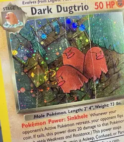 Dark Dugtrio *SWIRL* 6/82 Team Rocket (2000) Holo Rare Vintage WOTC Pokemon DMG - Image 3