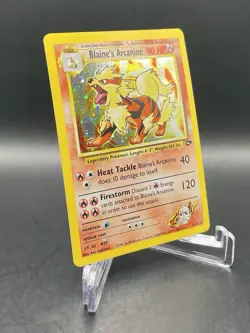 Blaine's Arcanine 1/132 Gym Challenge (2000) Holo Rare Vintage WOTC Pokemon TCG - Image 3